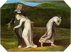 Noemí, Rut y Orpa (pintura de William Blake, 1795).