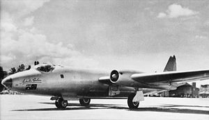 A No. 1 Long Range Flight Canberra at Ratmalana Airport in Ceylon during the London-to-Christchurch air race