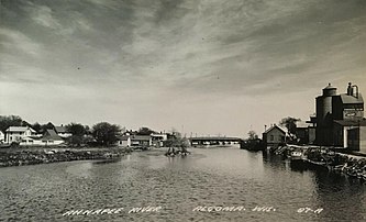 The river in Algoma, from a postcard postmarked in 1960