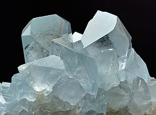 Celestine crystals, the heaviest mineral in the oceans