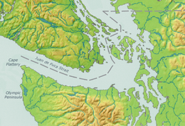 Whidbey Island is located in Strait of Juan de Fuca