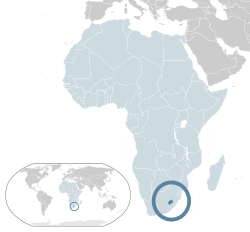 موقعیت  لسوتو  (آبی تیره) – در آفریقا  (آبی روشن و خاکستری تیره) – در اتحادیه آفریقا  (آبی روشن)