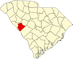 Karte von Edgefield County innerhalb von South Carolina