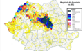 Distribuição populacional da etnia húngara pelo território da Romênia, de acordo com o censo de 2021.