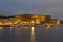 Кралската палата во Стокхолм, Шведска поглед рано наутро.