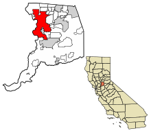 Lokasi Sacramento di Kaunti Sacramento, California