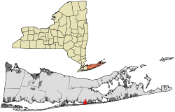 Location within Suffolk County and New York.