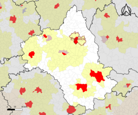 Localisation de l'aire d'attraction d'Espalion dans le département de l'Aveyron.