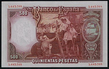 500 pezeta, 1931; Elias Salaberriaren margolanean oinarritua.