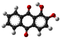 Ball-and-stick model of alizarin