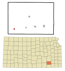 Location within Elk County and Kansas