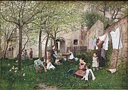 Johann Sperl: Kindergarten; um 1885