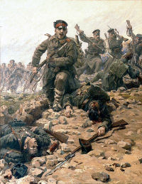 „На нож“, картина на Ярослав Вешин със сюжет от Балканската война