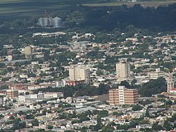 Aerial view of the city center