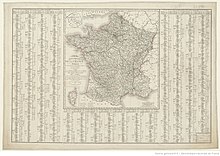 Découpage électoral de la France en 1820.