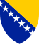 The coat of arms of Bosnia and Herzegovina.