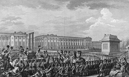 Usmrtitev Ludvika XVI. na bodočem trgu Place de la Concorde 21. januarja 1793