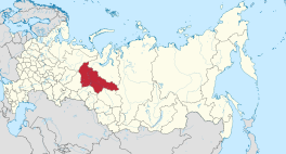 Die ligging van Chanto-Mansië in Rusland.