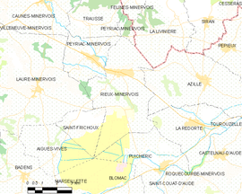 Mapa obce Rieux-Minervois