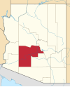 Mapa de Arizona con la ubicación del condado de Maricopa