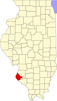 Map of Ilinois highlighting Monroe County