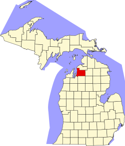 Vị trí quận Antrim trong tiểu bang Michigan ở Hoa Kỷ