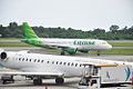 Citilink di Balikpapan. Terlihat juga pesawat Bombardier Garuda Indonesia.