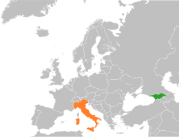 Mappa che indica l'ubicazione di Georgia e Italia