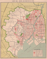 関東大震災で焼けた地点（1933年の図）