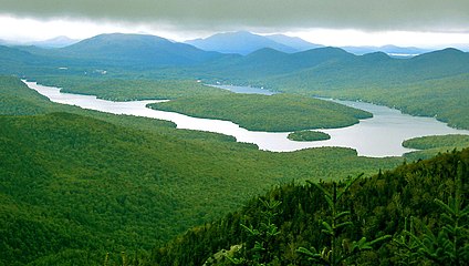 Widok na Lake Placid z Whiteface Mountain