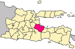 Location within East Java