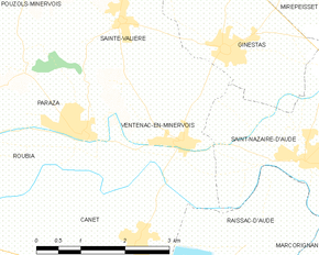 Poziția localității Ventenac-en-Minervois