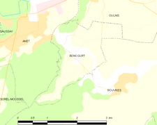 Carte de la commune de Boncourt.