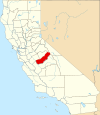 State map highlighting Madera County