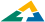 Logo Dreieck aus einem grünen, einem gelben und einem blauen Winkel, in das Dreieck weist ein Pfeil