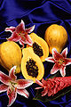 夏威夷番木瓜和百合花
