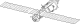 A line diagram of a space station module, consisting of a narrow cylinder with a sphere attached to the distal end. The sphere features two docking ports, one on the distal face and another on one of the lateral faces, and two concertinaed solar arrays project from the module. Various spherical pieces of equipment and antennas are mounted to the module.