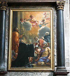 ""The Adoration of the Holy Name by the Four Saints", by Simon Vouet (Left Transept)