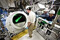 Viewing port allows a look into the interior of the 30 foot diameter target chamber.