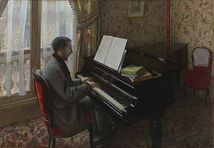 Young Man Playing the Piano, Gustave Caillebotte