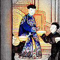 Empress Xiaoxianchun fondling silkworms