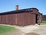 Barack av den typ som "zigenarlägret" i Auschwitz-Birkenau bestod av.