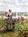 Maria on the Terrace with a Bundle of Grass by Daniel Ridgway Knight