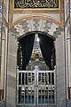 Doorway to the tomb chamber. The silver screen around the cenotaph is visible inside.