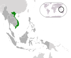 越南的位置（绿色） 东盟（深灰色）  —  [圖例放大]