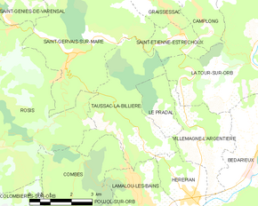 Poziția localității Taussac-la-Billière