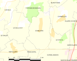 Mapa obce Doméliers