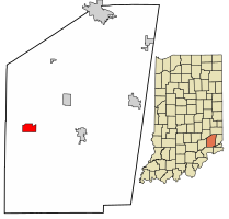 Location of Holton in Ripley County, Indiana.