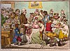 Karykatura dot. szczepień przeciwko ospie, rys. James Gillray