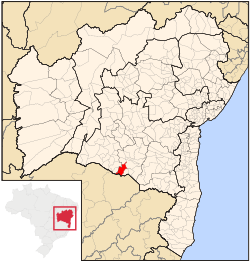 Localização de Condeúba na Bahia